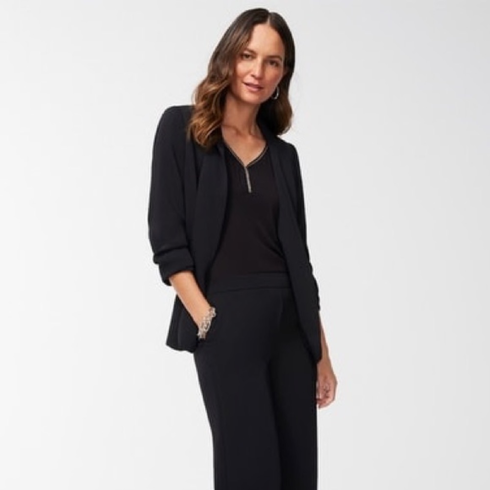 Chicos ruched sleeve blazer - size 2